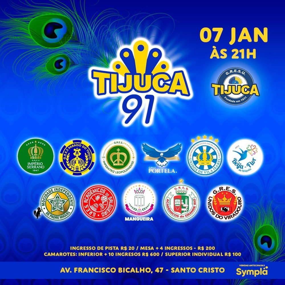 Evento comemorativo aos 91 anos de fundação acontece a partir das 21 horas na quadra da escola, no Santo Cristo 