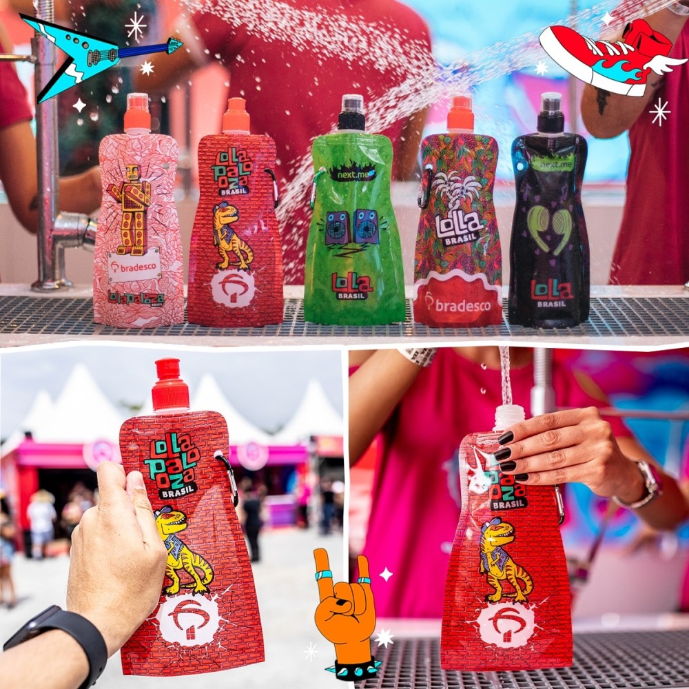 Durante os três dias de festival, o público contará com quatro Bradesco Water Station espalhadas pelo Autódromo de Interlagos, que também distribuirão squeezes personalizados - Foto: Divulgação 