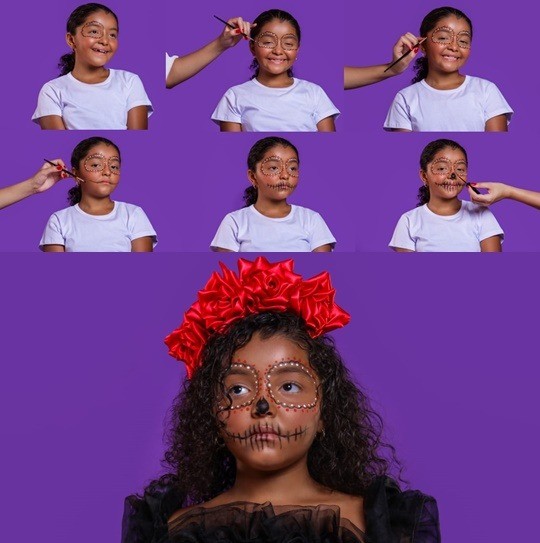 Um dos clássicos do halloween, mas que nunca falha é a make com teia de aranha - Fotos: Roger Monteiro