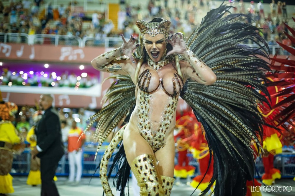 Silvia Schreiber à frente da bateria da Renascer de Jacarepaguá - Carnaval 2018 - Foto: Leo Cordeiro