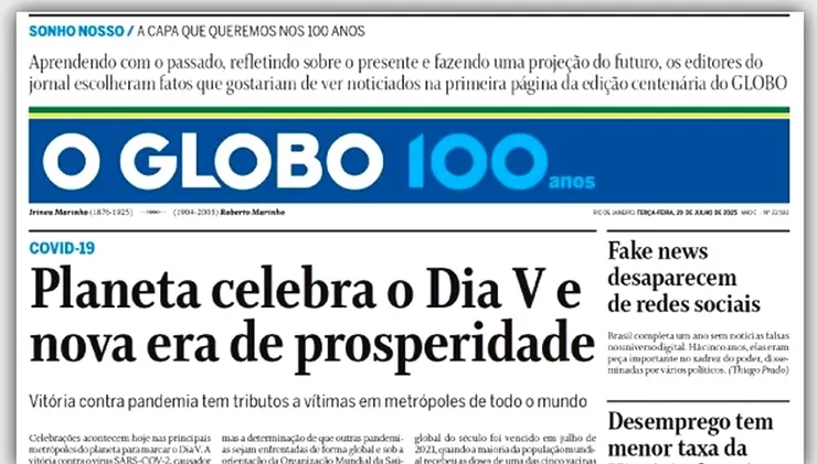 Jornal O GLOBO - Foto de Capa: Divulgação / O Globo 