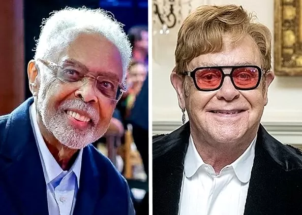 Gilberto Gil e Elton Jhon - Foto de Capa: Wikipédia 