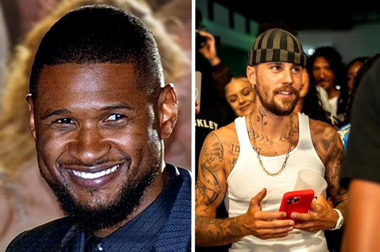 Usher (Foto: Wikipédia) e Justin Bieber (Foto: Divulgação / Internet)