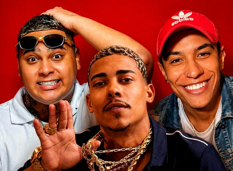 MC Ryan SP, MC Poze do Rodo e Raphael Sousa (Choquei) - Imagem criada com auxílio da IA 