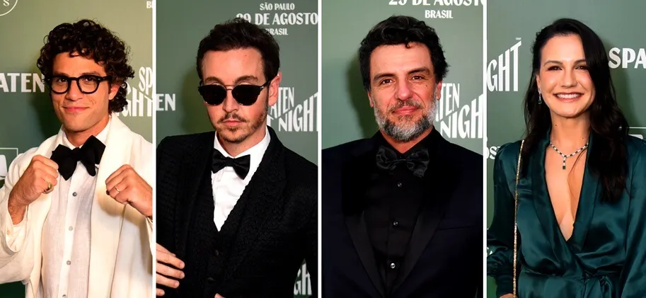 Chay Suede, Wagner Santisteban, Rodrigo Lombardi e Kyra Gracie - Fotos de Capa: Brazil News / Divulgação Spaten