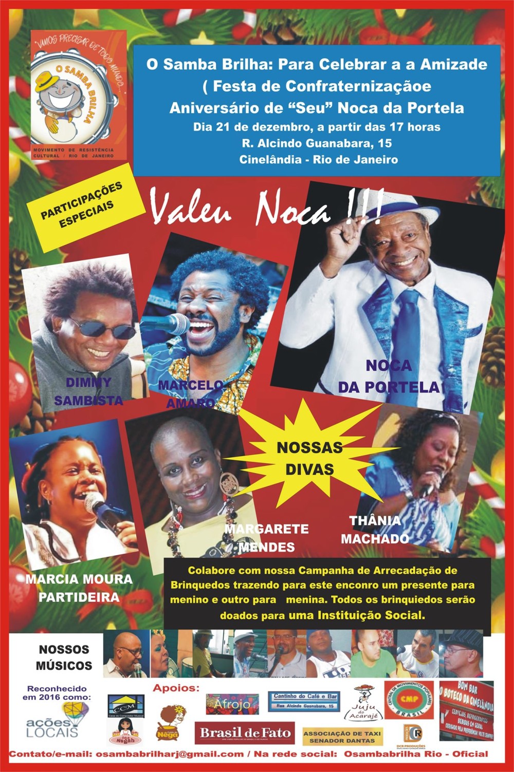 Festa de Confraternização da família O Samba Brilha e Aniversário de “Seu” Noca da Portela