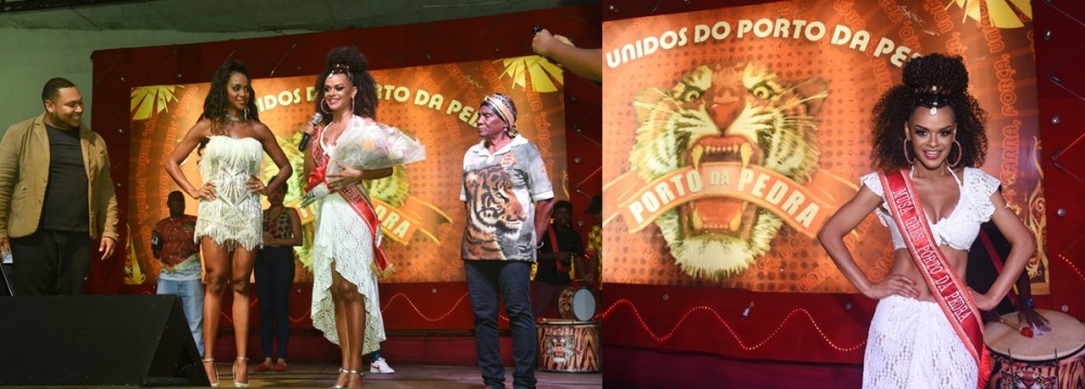 Anny recebeu a faixa de Musa das mãos da rainha de bateria Kamila Reis - Fotos: Diego Mendes