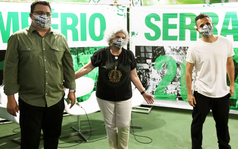 Deodônio Neto (Gerente Executivo do Império), Rachel Valença (Escritora) e Julio Oliva (Autor da nova logo do Império) - Foto: Jace Lucas / Império Serrano