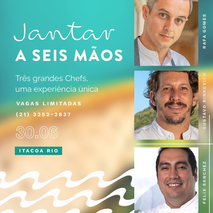 Evento com Chef argentino Gustavo Rinkevich e o chileno Felix Sanchez acontece no dia 30 de junho, no Itacoa Rio