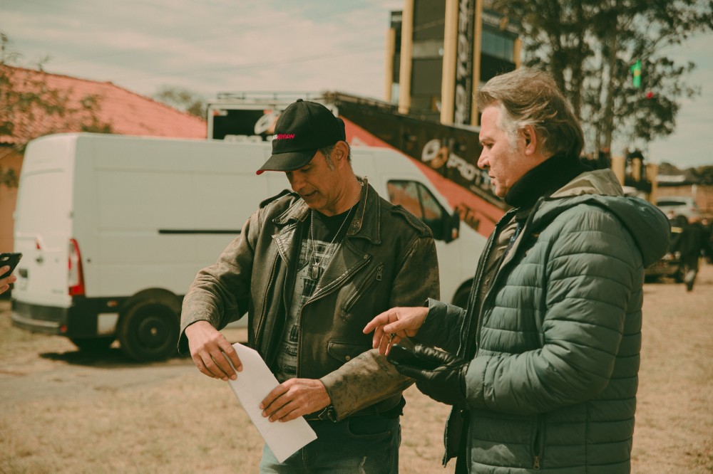 Bastidores da gravação das últimas cenas do ator Nelson Freitas e Marcos Marcos Pasquim no filme ´Tração´ - Foto: Letícia Palhão