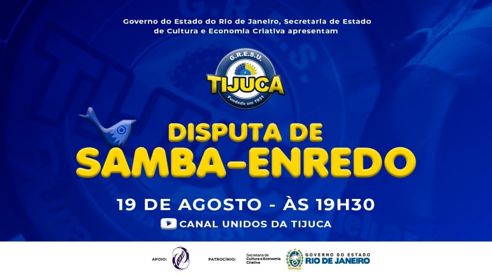 Disputa ocorrerá presencialmente na quadra com transmissão on-line através do Youtube da agremiação 