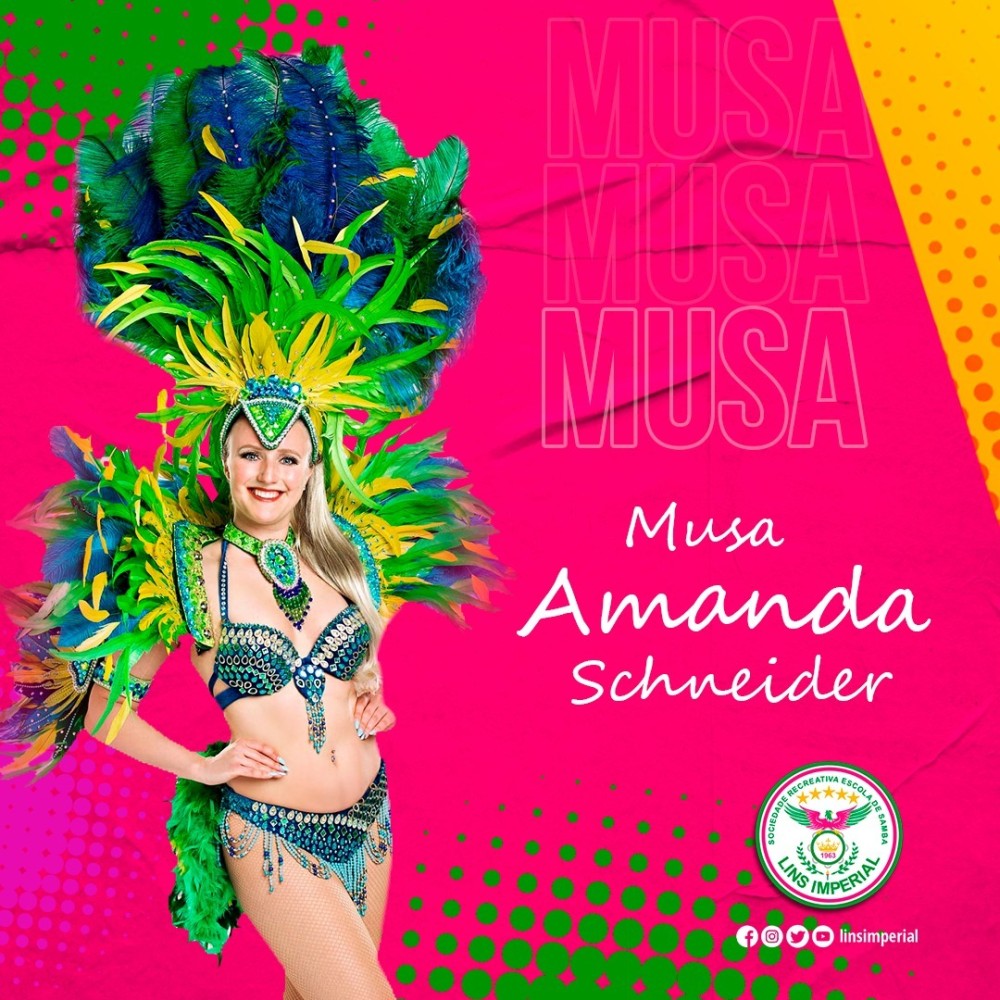 Amanda Scheneider se unirá ao time de beldades internacionais presentes na Verde e Rosa do Lins 