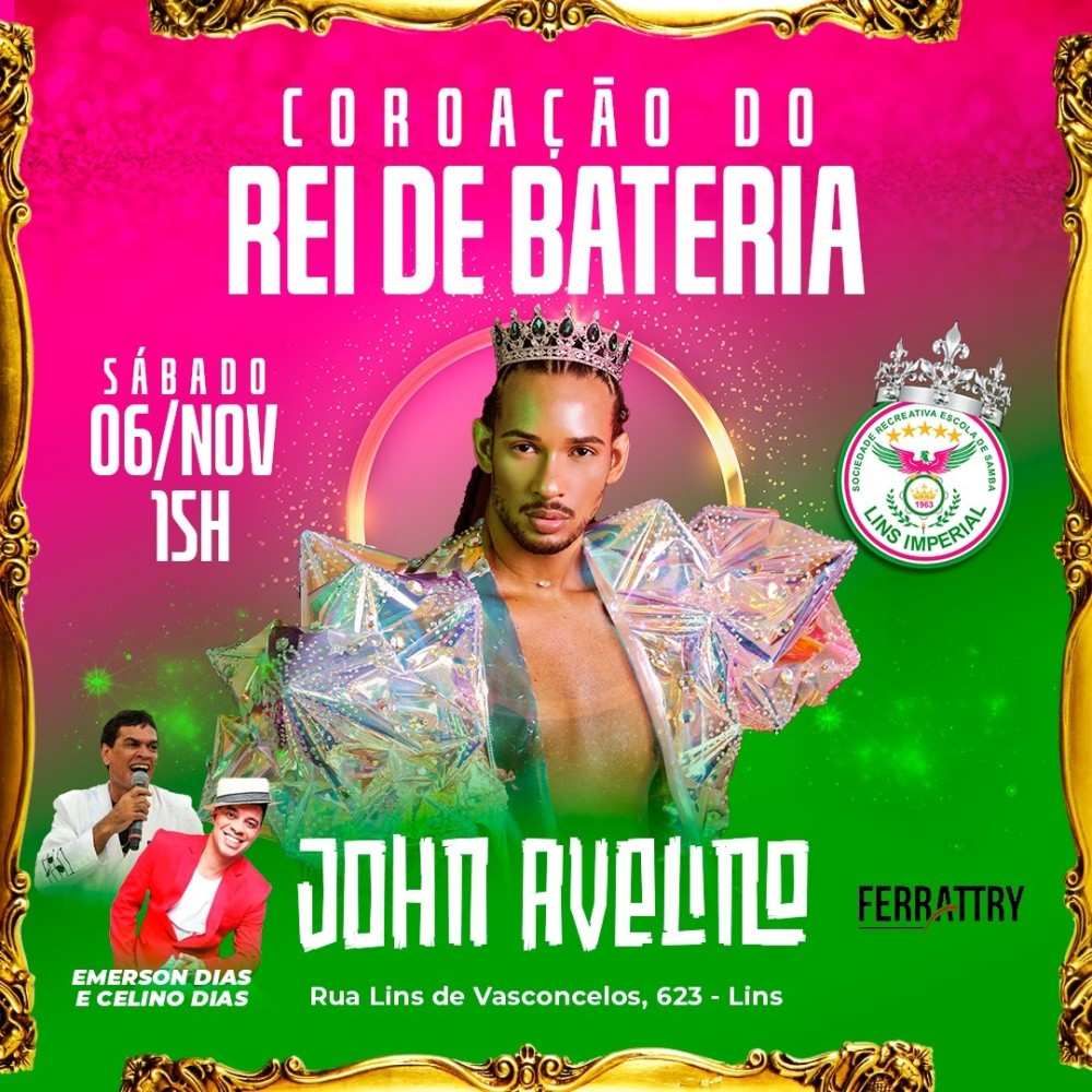 Johnathan Avelino será o primeiro rei de bateria à reinar à frente da Verdadeira Furiosa