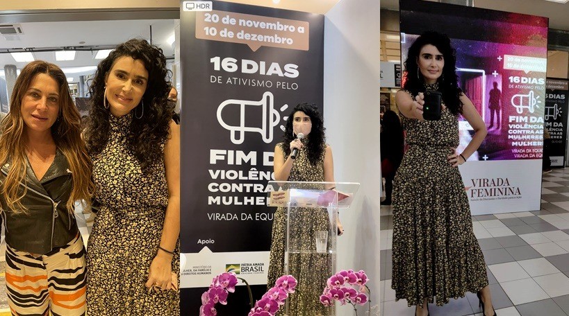A exposição traz fotos de mulheres que já foram vítimas de violência, como Cristiane Machado e Luiza Brunet, a atriz Daniela Peres, entre outras - Fotos: Divulgação 