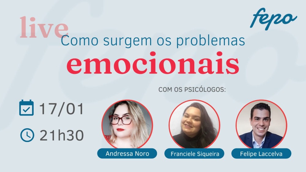 Startup Fepo Psicólogos traz duas profissionais de saúde mental para falar sobre o tema nesta segunda-feira 17/01, às 21h30 com transmissão pelo YouTube 