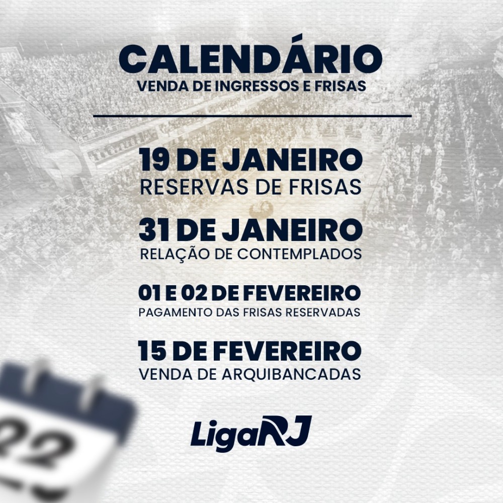 Arquibancadas serão vendidas a partir de 15 de fevereiro
