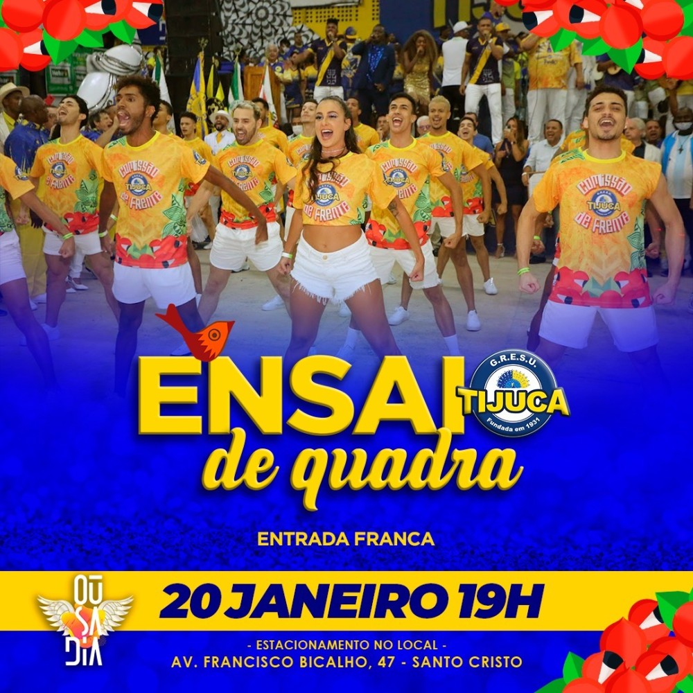 Evento inicia às 19 horas na quadra localizada na Zona Portuária do Rio de Janeiro