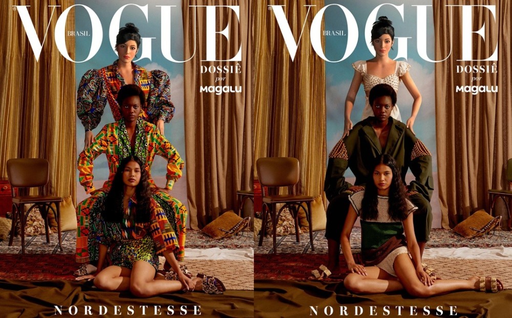 Capa da Vogue de fevereiro traz Lu e modelos reais vestindo criações assinadas pelos estilistas da Nordestesse - Fotos: Divulgação 