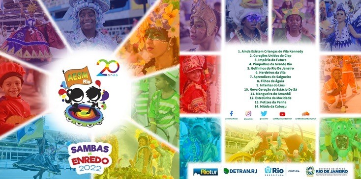 Capa e contracapa do Cd do álbum dos sambas de enredo das escolas mirins - Foto: Divulgação 
