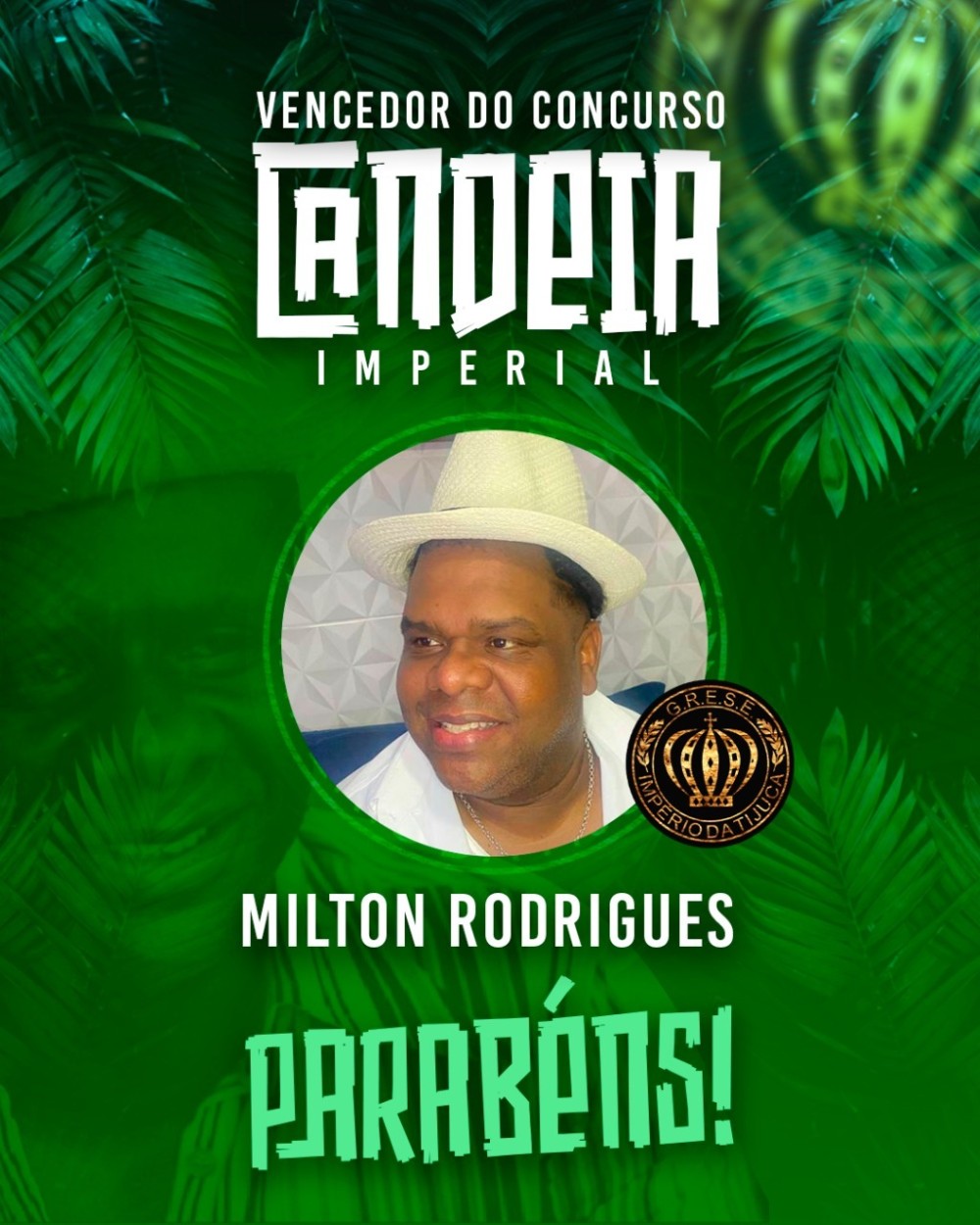Concurso Candeia Imperial selecionou três finalistas em acirrada disputa para representar sambista na Marquês de Sapucaí 