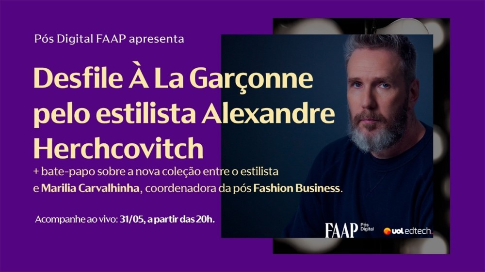 Desfile acontecerá no dia 31 de maio, às 20h, e será transmitido ao vivo pela FAAP 