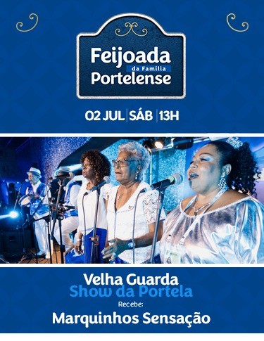 Evento, que será realizado no dia 02, a partir das 13h, vai reunir Velha Guarda da Portela, Elenco Show e Grupo Samba Enredo de Raiz
