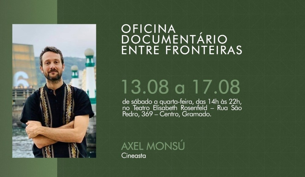 Cineasta argentino Axel Monsú ministra atividade gratuita de 13 a 17 de agosto de 2022 em Gramado (RS) - Crédito: Instituto Estadual de Cinema 