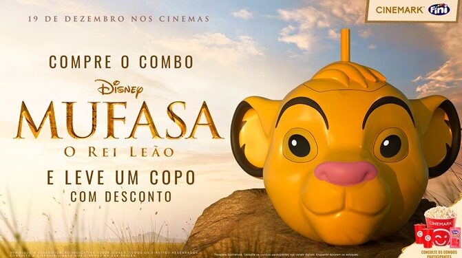 A origem de uma lenda! Cinemark apresenta combo oficial de ‘Mufasa: O Rei Leão’